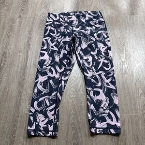 Lululemon High Rise Full-On Luxtreme Crop Tight Graffiti Pop Antoinette Navy 10